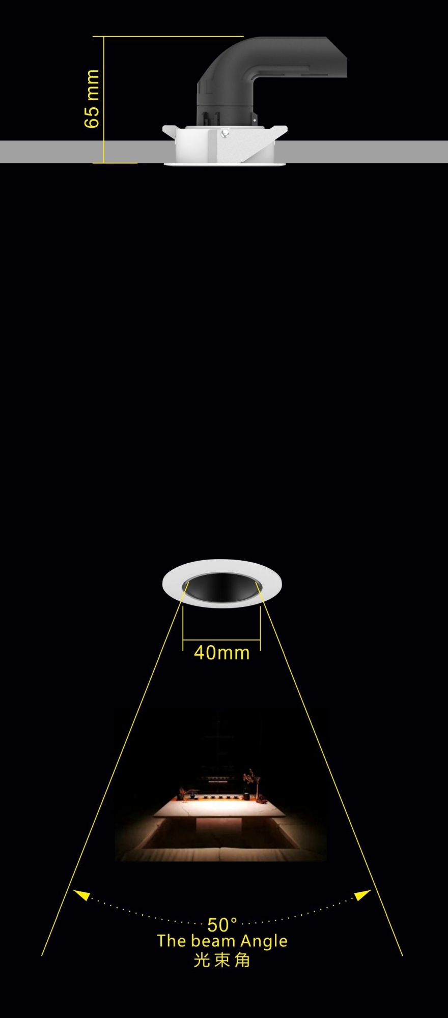 Compact recessed housing