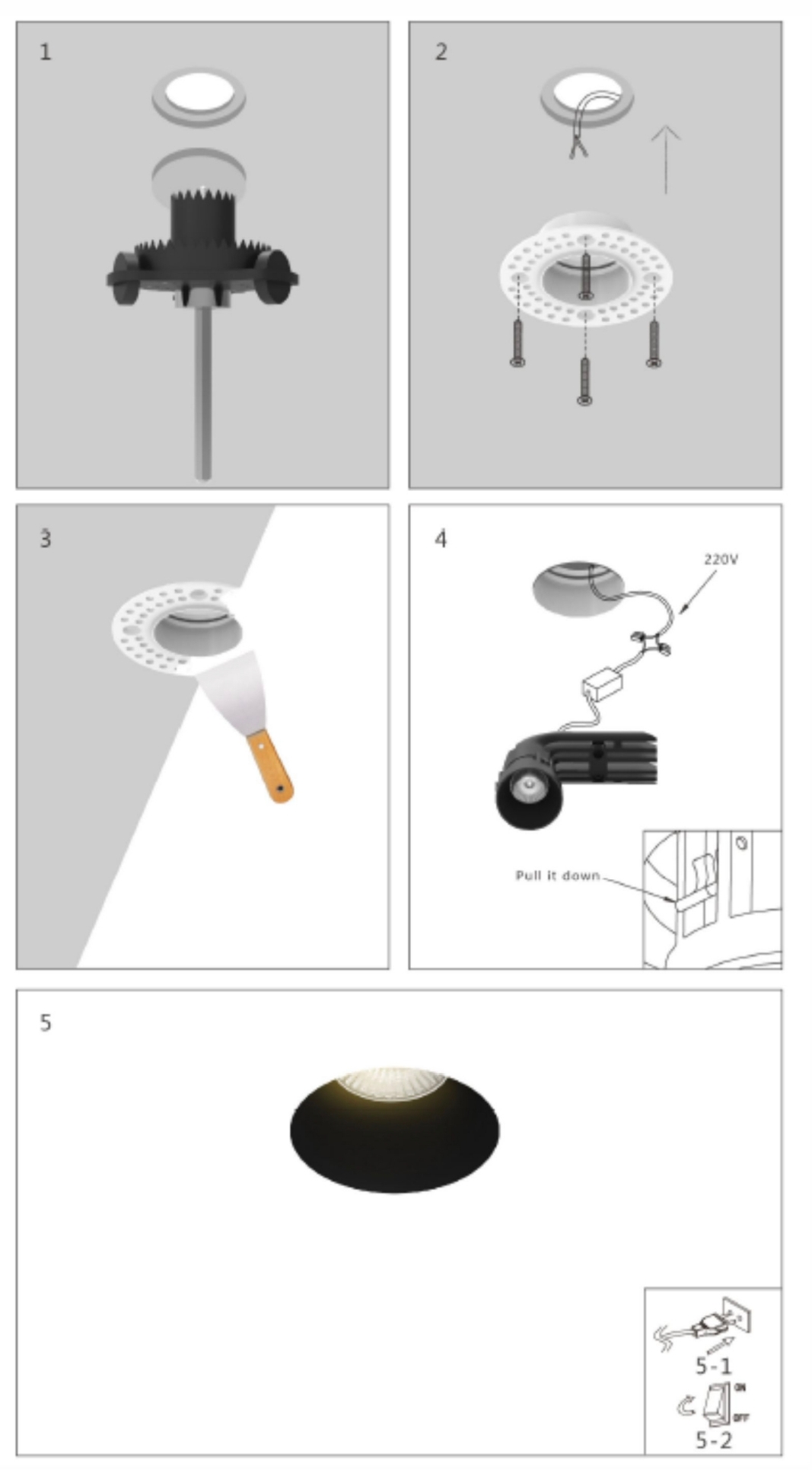 Trimless mounting assembly