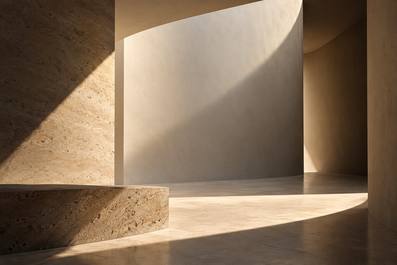 Light reveals texture, depth and shadow across abstract architectural planes